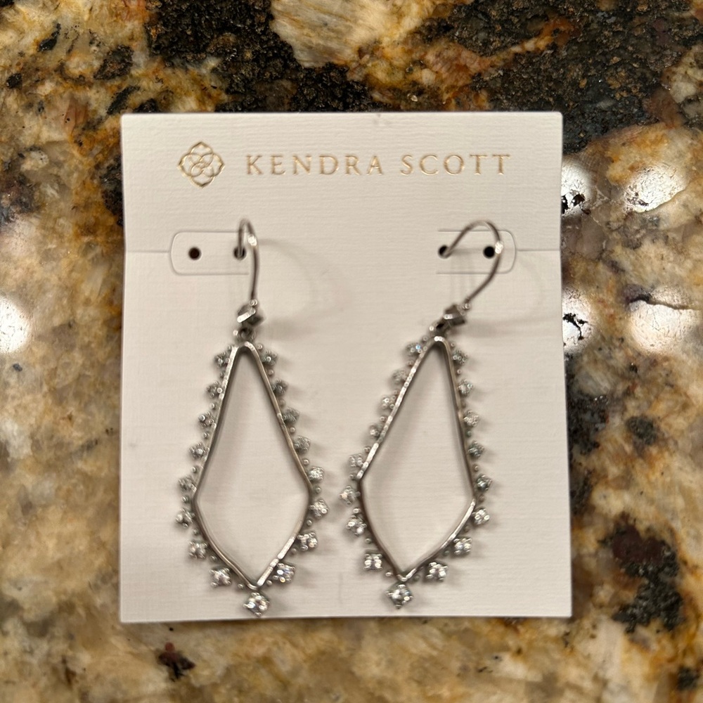Kendra Scott silver earrings with crystals